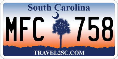 SC license plate MFC758