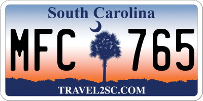 SC license plate MFC765