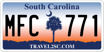 SC license plate MFC771