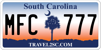 SC license plate MFC777