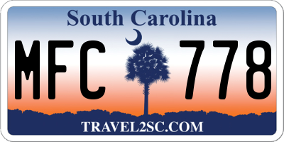 SC license plate MFC778