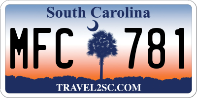 SC license plate MFC781