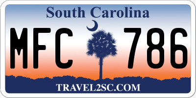 SC license plate MFC786