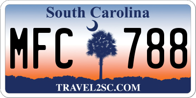 SC license plate MFC788