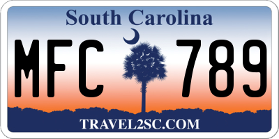 SC license plate MFC789