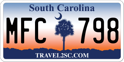 SC license plate MFC798