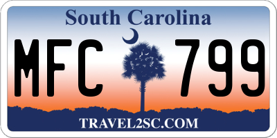 SC license plate MFC799