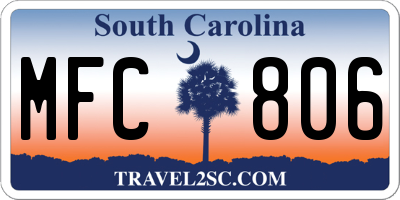 SC license plate MFC806