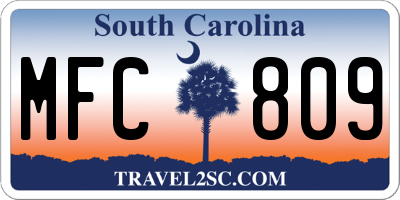 SC license plate MFC809