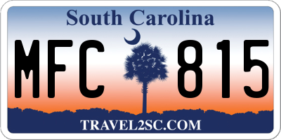 SC license plate MFC815