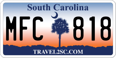 SC license plate MFC818