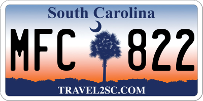 SC license plate MFC822