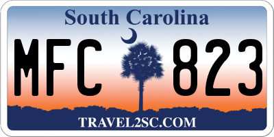 SC license plate MFC823