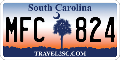 SC license plate MFC824