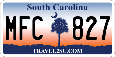 SC license plate MFC827