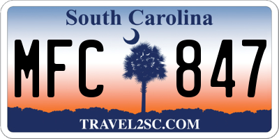 SC license plate MFC847