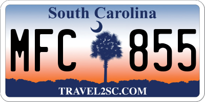 SC license plate MFC855