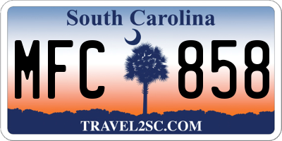 SC license plate MFC858
