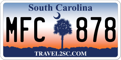 SC license plate MFC878