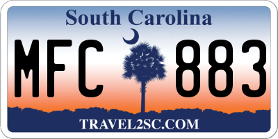 SC license plate MFC883