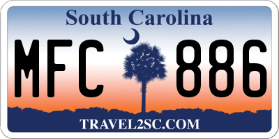 SC license plate MFC886