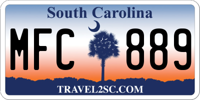 SC license plate MFC889