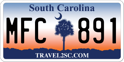SC license plate MFC891