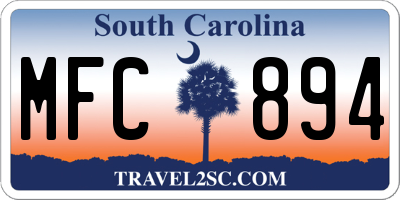 SC license plate MFC894