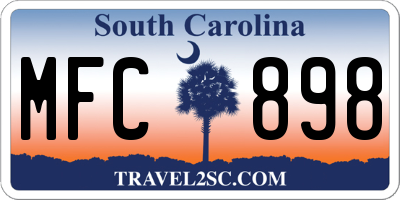 SC license plate MFC898