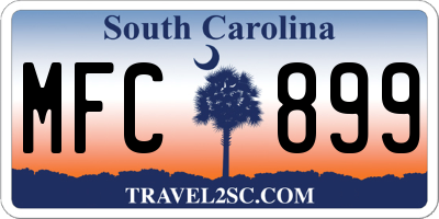 SC license plate MFC899