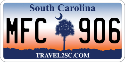SC license plate MFC906