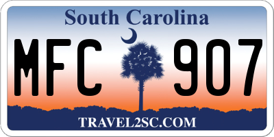 SC license plate MFC907