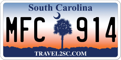 SC license plate MFC914