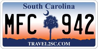 SC license plate MFC942