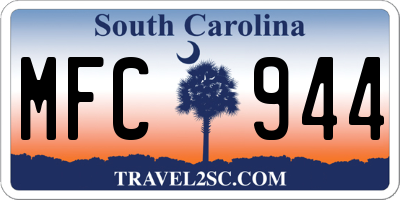 SC license plate MFC944