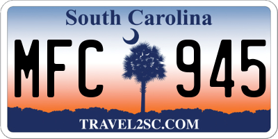 SC license plate MFC945