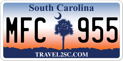 SC license plate MFC955