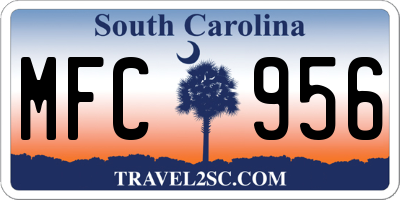 SC license plate MFC956
