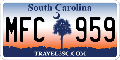 SC license plate MFC959