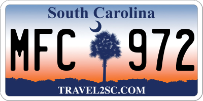 SC license plate MFC972