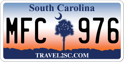SC license plate MFC976