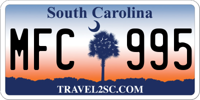 SC license plate MFC995