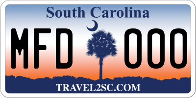 SC license plate MFD000