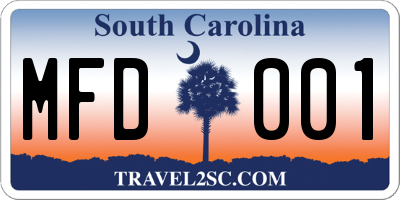 SC license plate MFD001