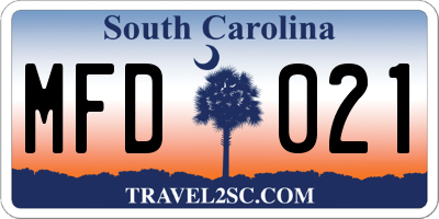 SC license plate MFD021