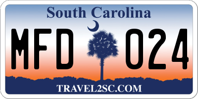 SC license plate MFD024
