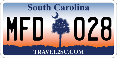 SC license plate MFD028