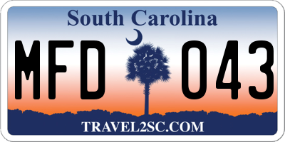 SC license plate MFD043