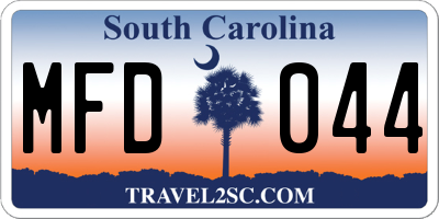 SC license plate MFD044