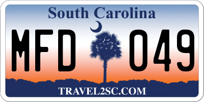 SC license plate MFD049